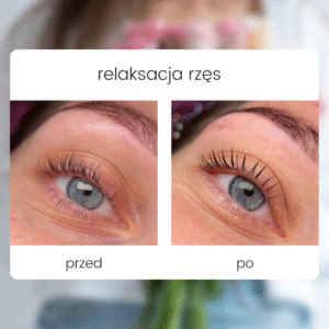 Relaksacja rzęs – pokaz na modelce